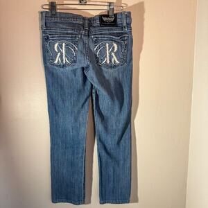 Vintage Y2K Rock & Republic Jeans with Embroidered Back Pockets Size 24